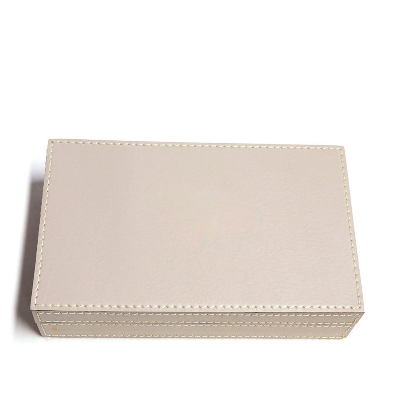 04 caixa porta domino em couro pu gelo