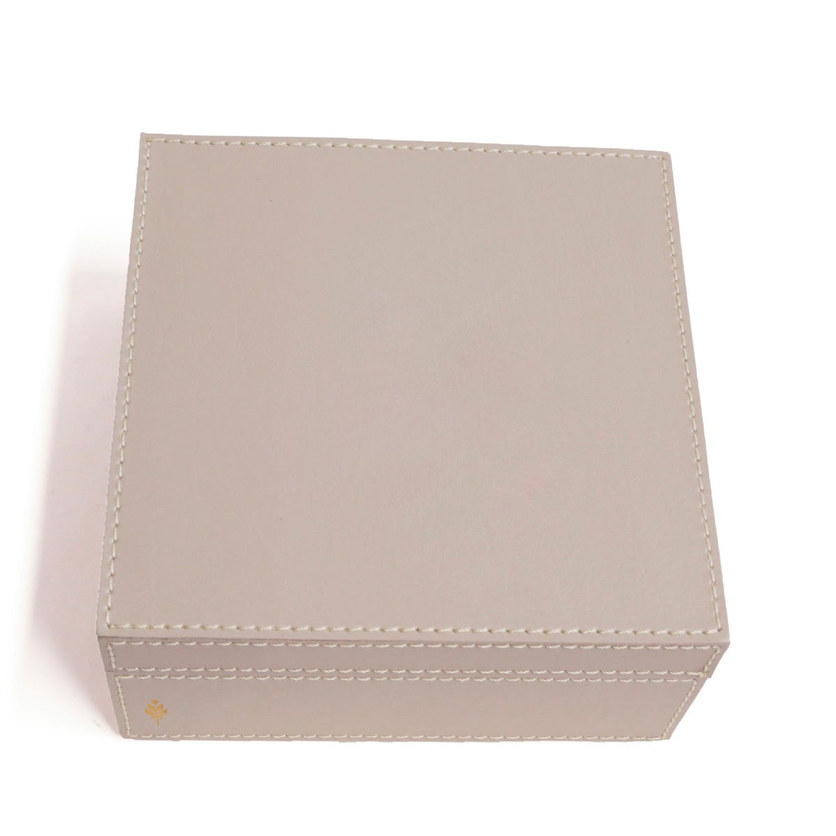 04 caixa porta cha em couro pu gelo