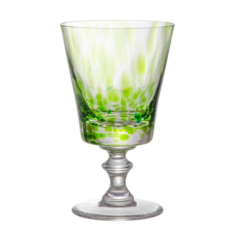 01 taca de cristal lisa p agua e suco 450ml verde claro