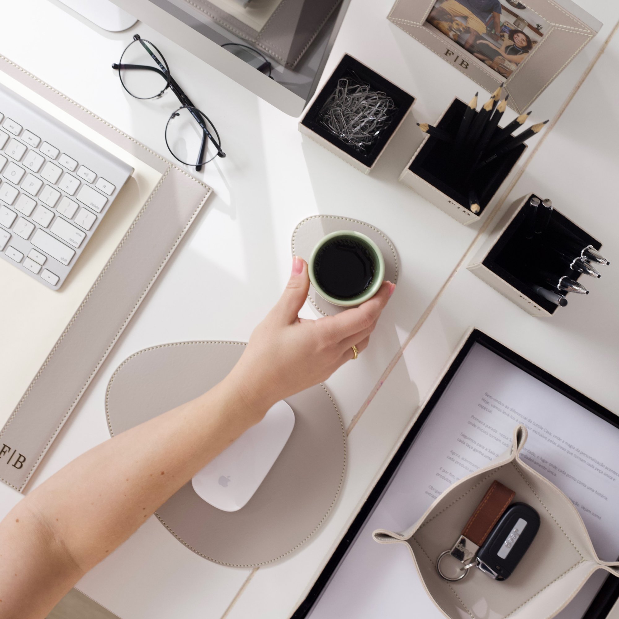 07 porta clips quadrado em couro pu gelo