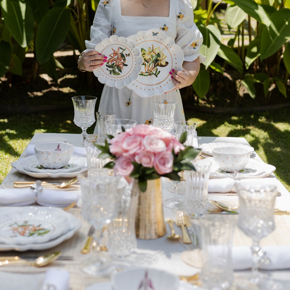 03 jogo de 06 pratos rasos ceramica valentina