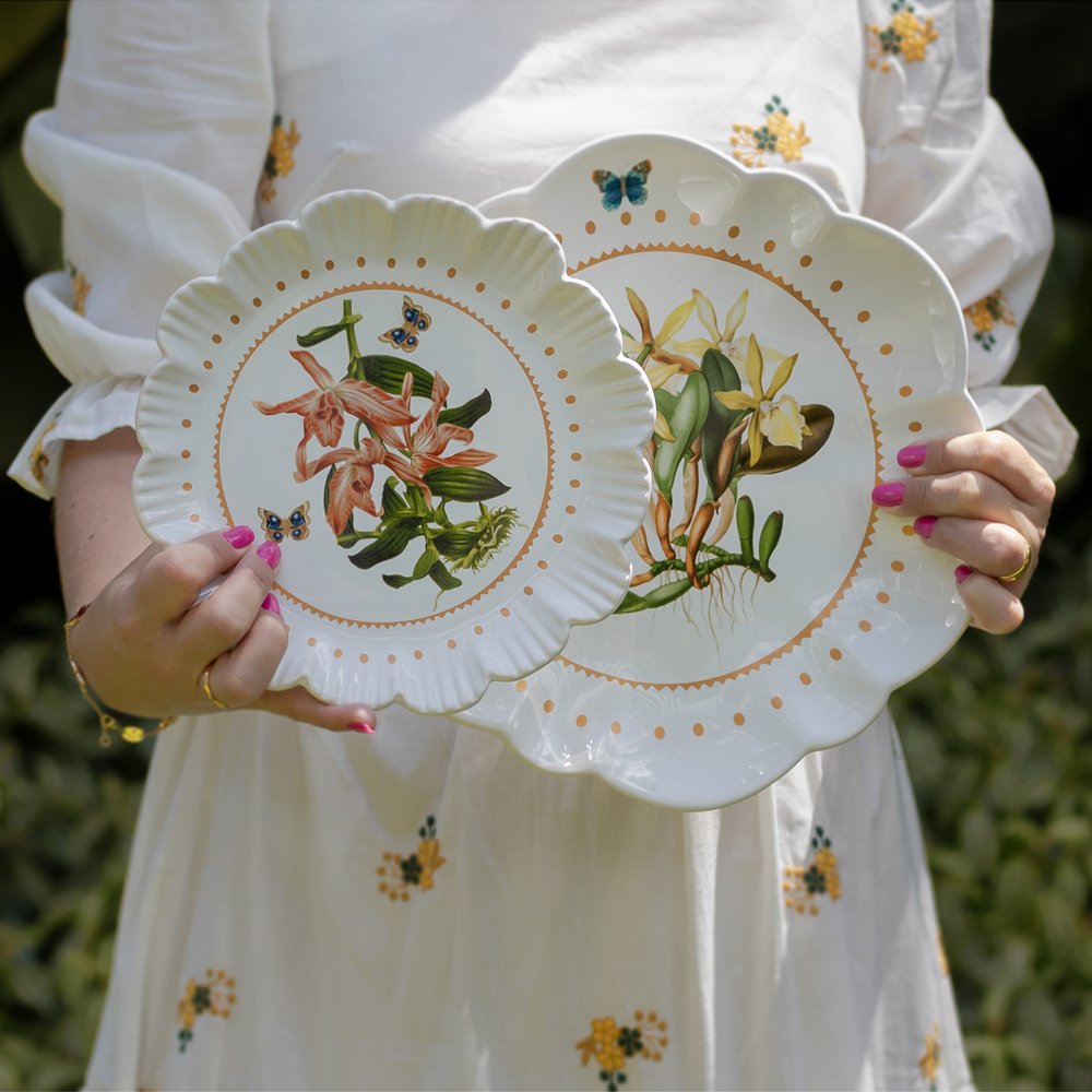 04 jogo de 06 pratos rasos ceramica valentina