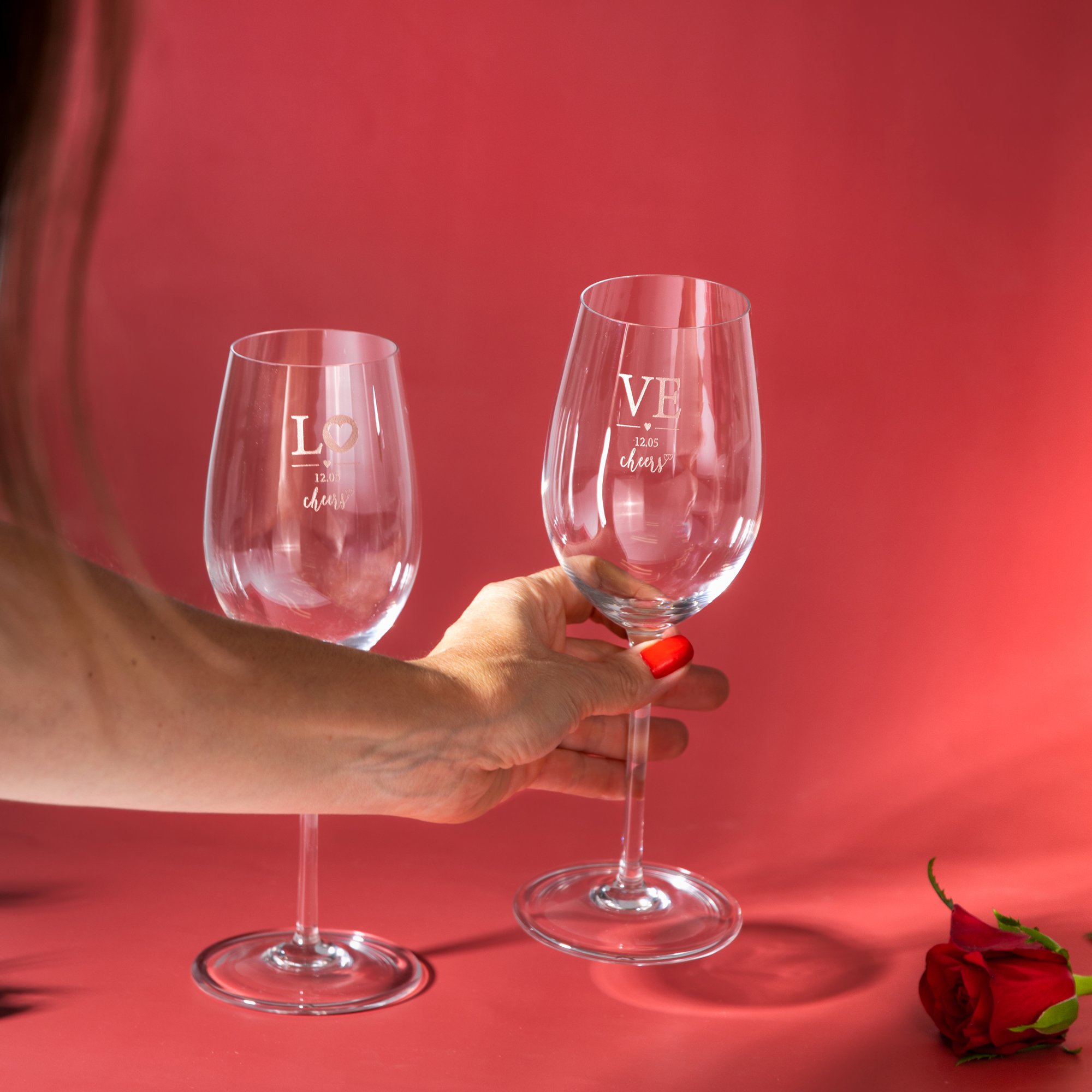 02 kit 2 tacas de cristal vivaldi p vinho especial dia dos namorados incolor