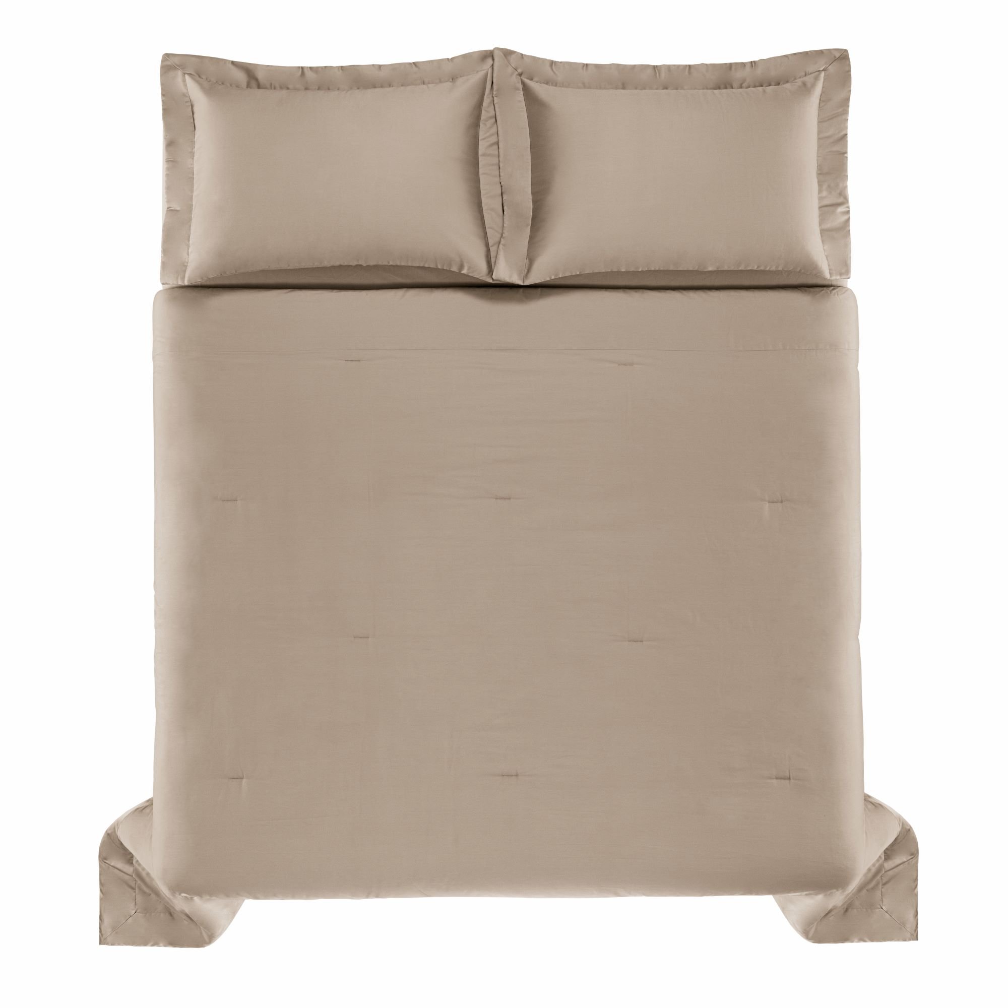 colcha trussardi c porta travesseiros cetim 300 fios dianna nocciola sottile casa still visao cima