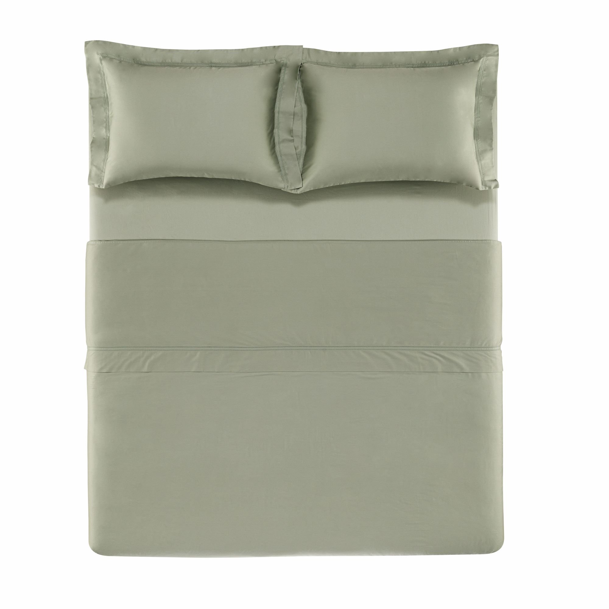 jogo de cama trussardi 300 fios cetim 100 algodao egipcio galieno pistacchio sottile casa still visao cima