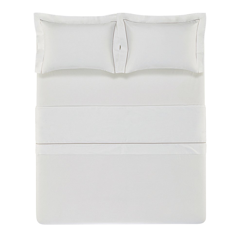 Jogo de Cama Trussardi Portello Cetim 300 Fios Legno Sottile Casa Still VisAo Superior_1