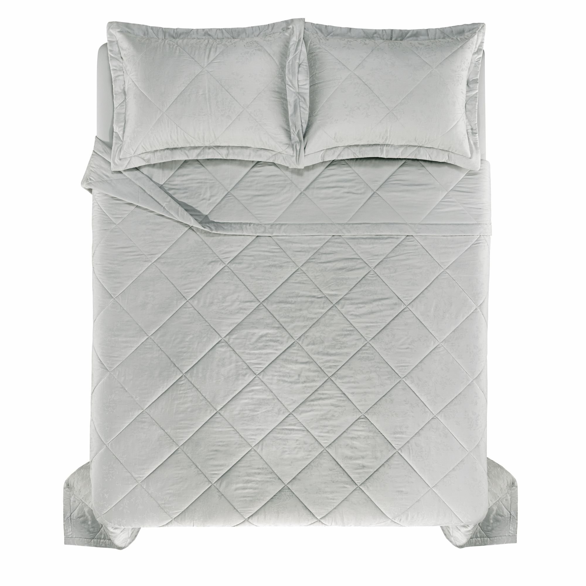 colcha trussardi jacquard cetim 300 fios sarentino platino sottile casa still visao cima