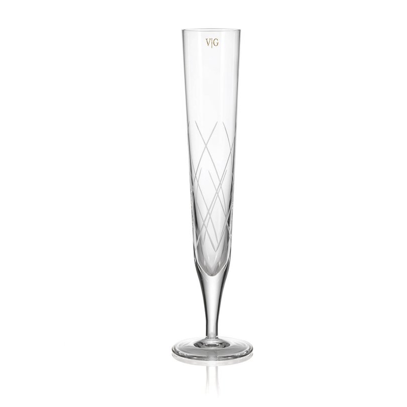 05 taca de cristal lapidado p champagne incolor