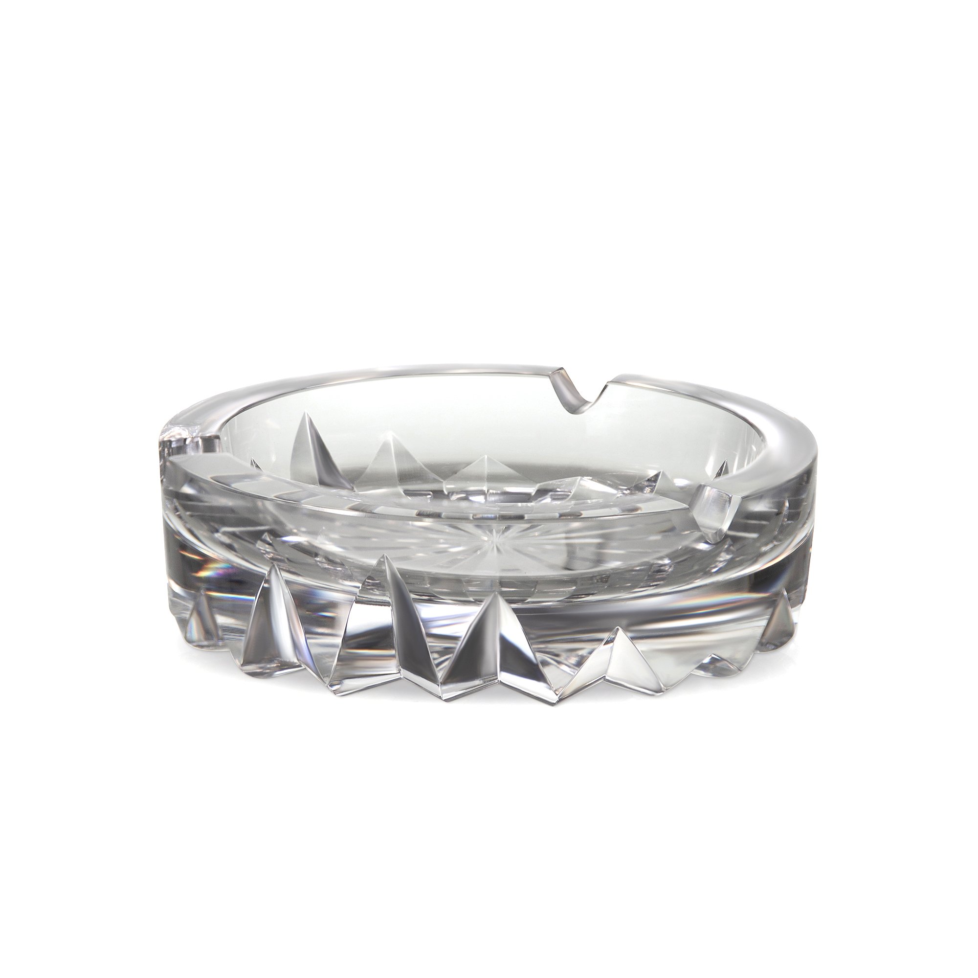 cinzeiro de cristal mozart lapidado incolor m