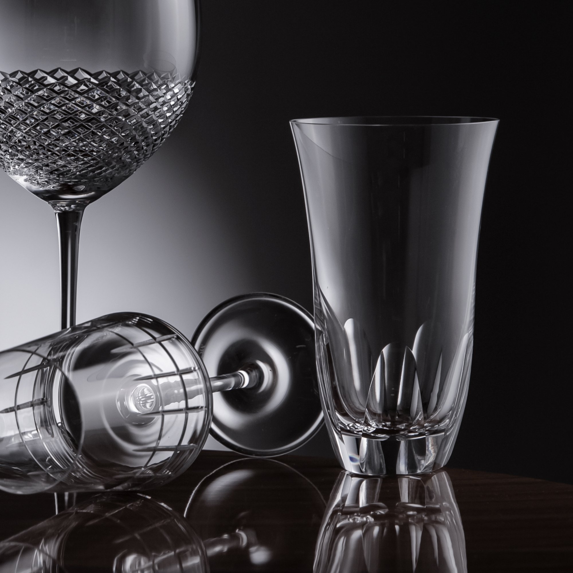 02 copo de cristal lapidado p long drink 420ml incolor