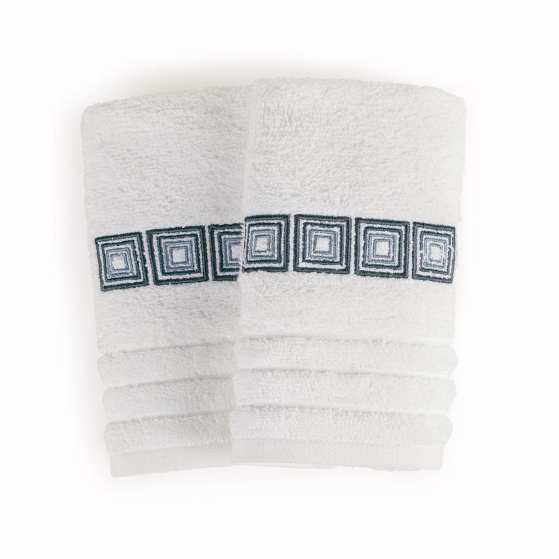 jogo c 2 toalhas de lavabo trussardi 100 algodao vedere branco
