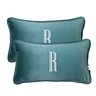 jogo de 2 almofadas monograma filetto bordado simples acqua sottile
