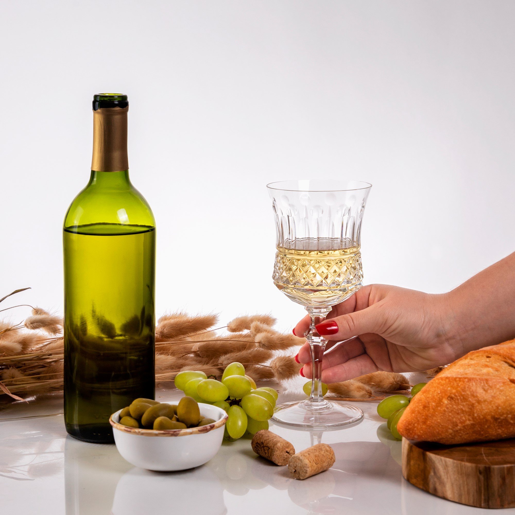 taca de cristal lapidado para agua incolor 6919 101 69 0 1 ambientada sottile