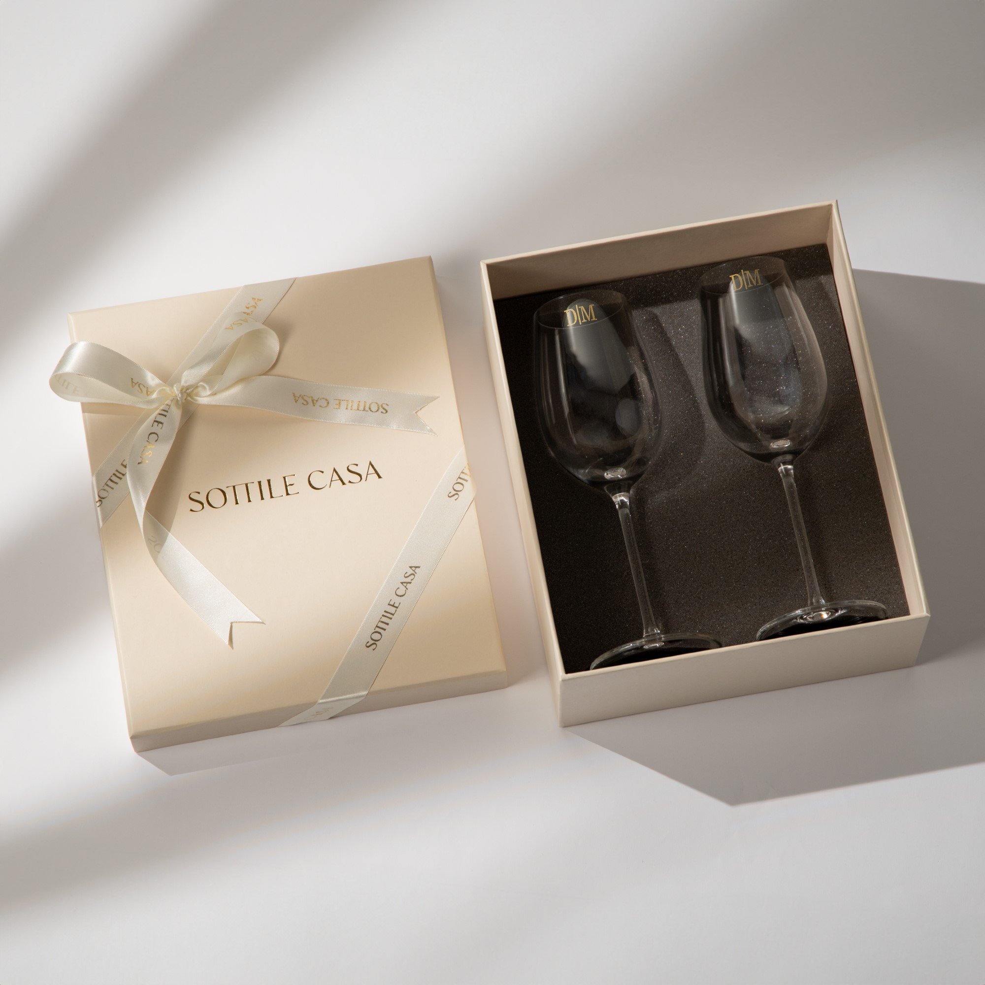 conjunto 2 tacas de cristal vivaldi chardonnay 390ml c caixa de presente incolor padrao sottile