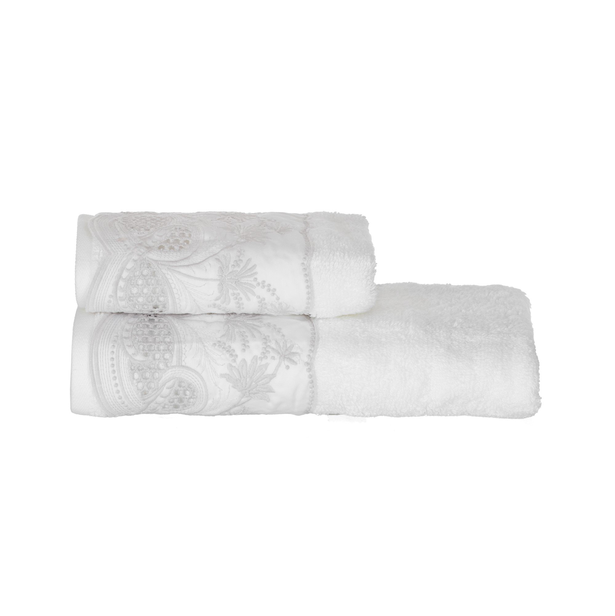 jogo lavabo e rosto trussardi 100 algodao imperiale bordado cinza padrao sottile