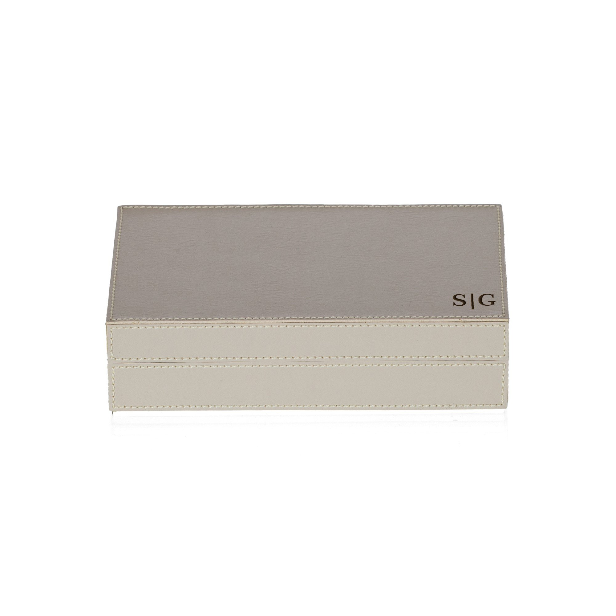 caixa porta joias sottile casa em couro pu gelo p 2 padrao sottile