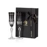 kit presente de 2 tacas de cristal p champagne strauss lapidado 240ml preto 94923 padrao sottile