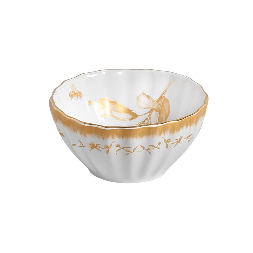 03 jogo de 06 bowls demoiselle ceramica dourado