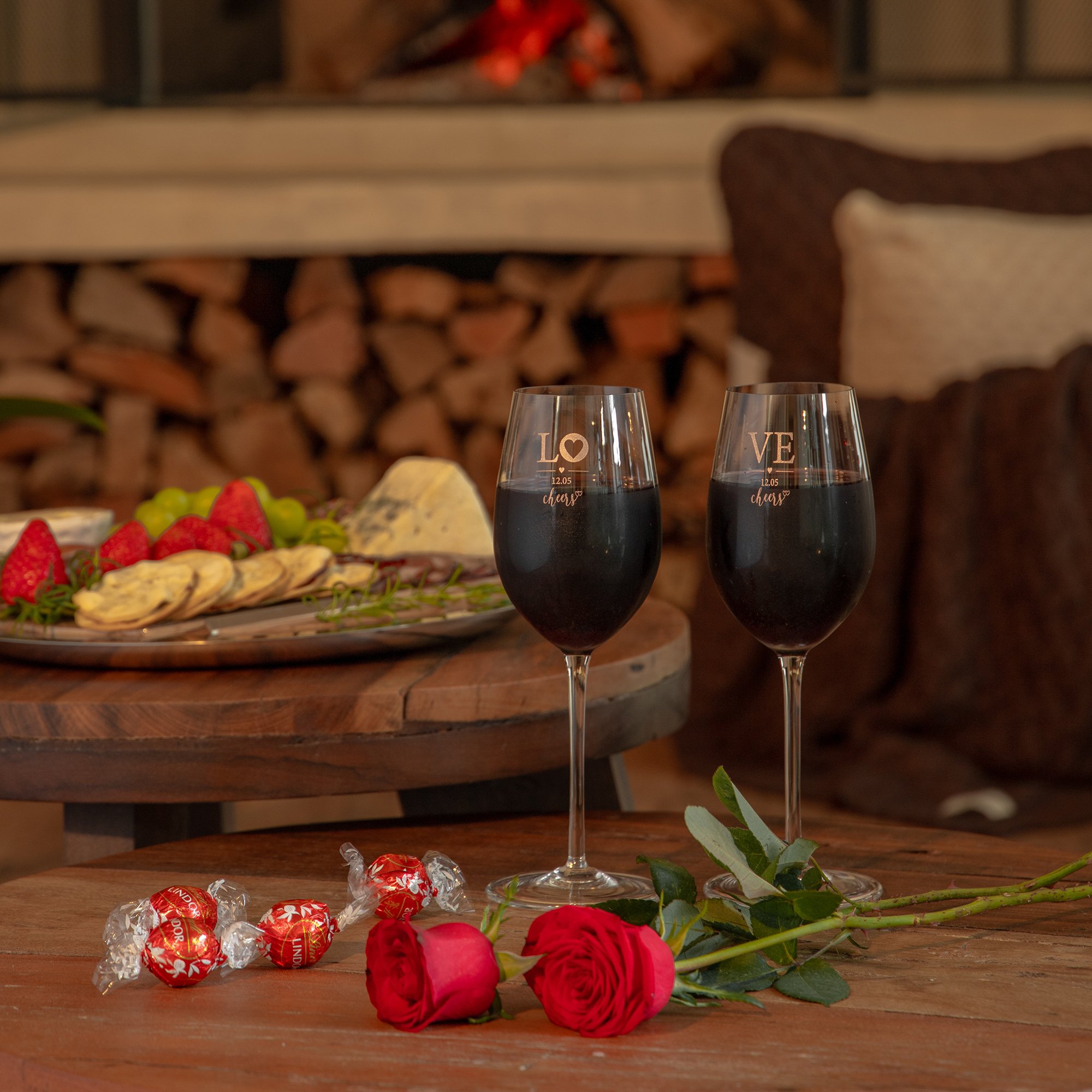 taca de cristal love foto ambientada sottile casa