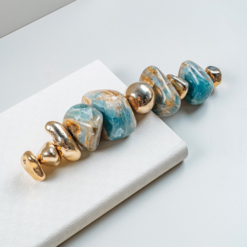 colar de mesa pedra onix azul p sottile casa ambientada 1