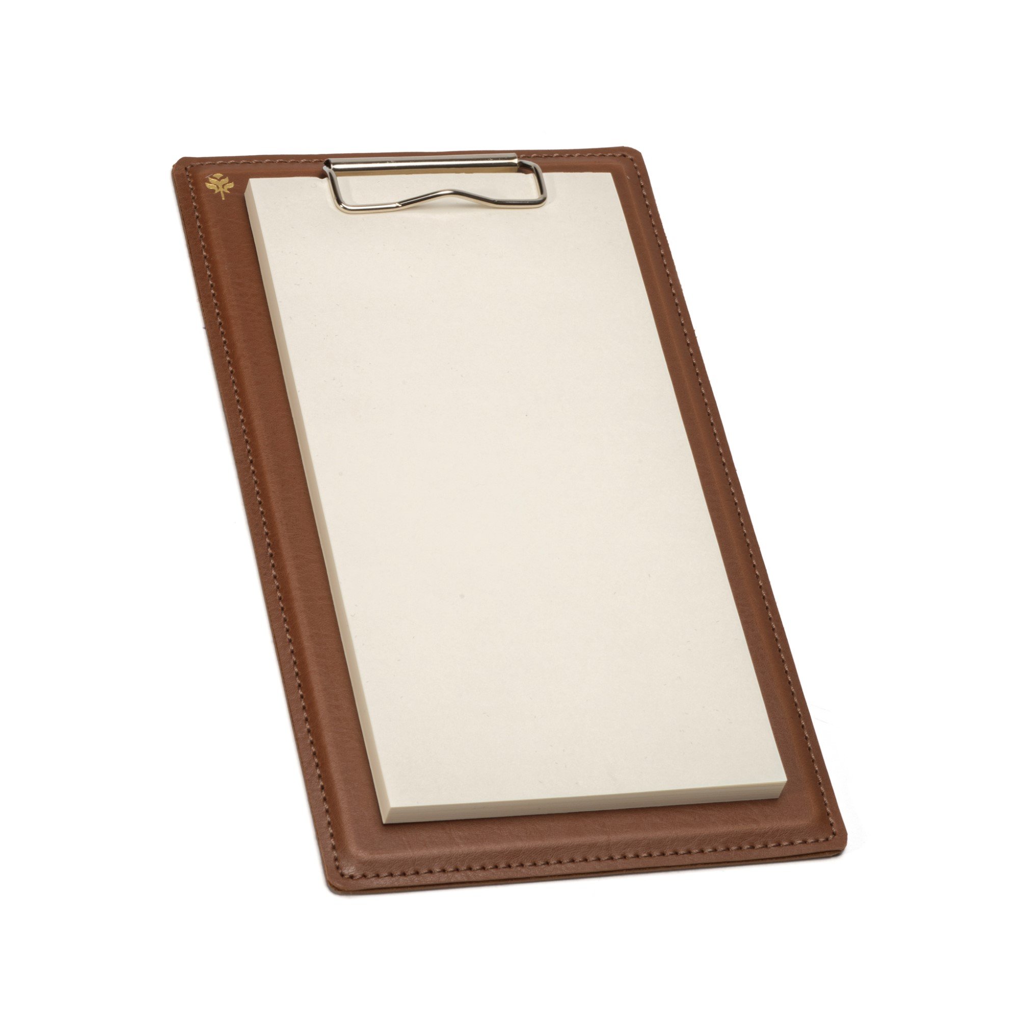 Mini Prancheta c Bloco Sottile Casa em Couro PU Havana