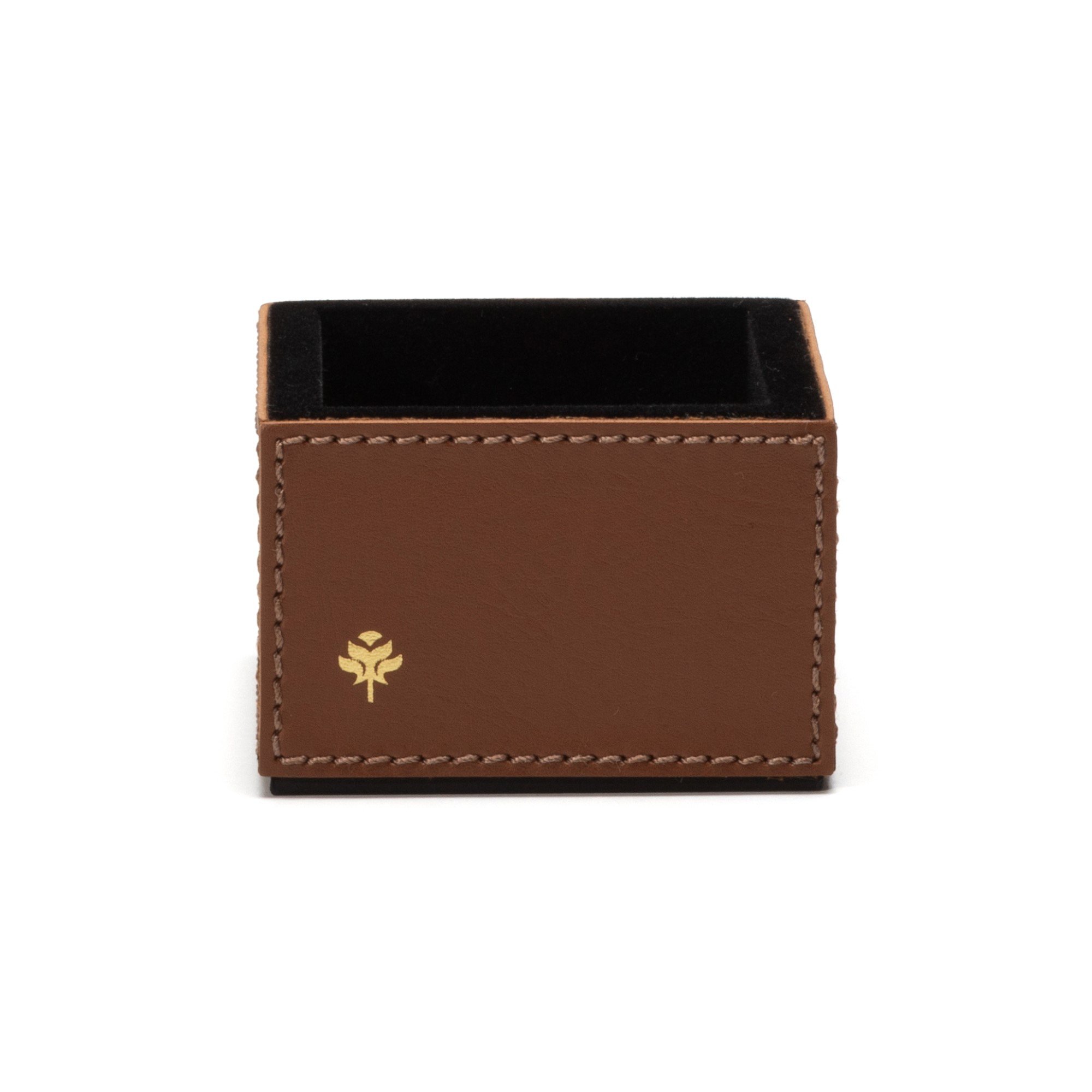 porta clips quadrado sottile casa em couro pu havana