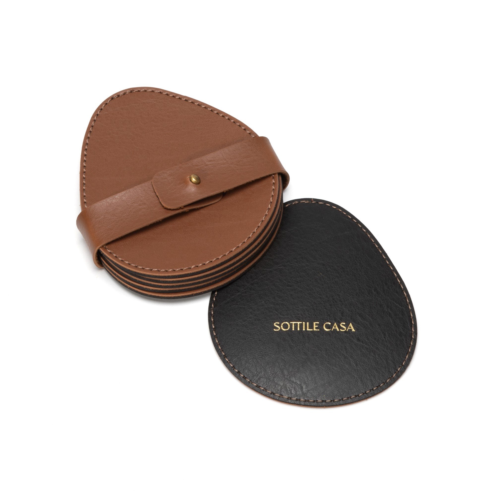 jogo 06 porta copos pop sottile casa em couro pu havana 2