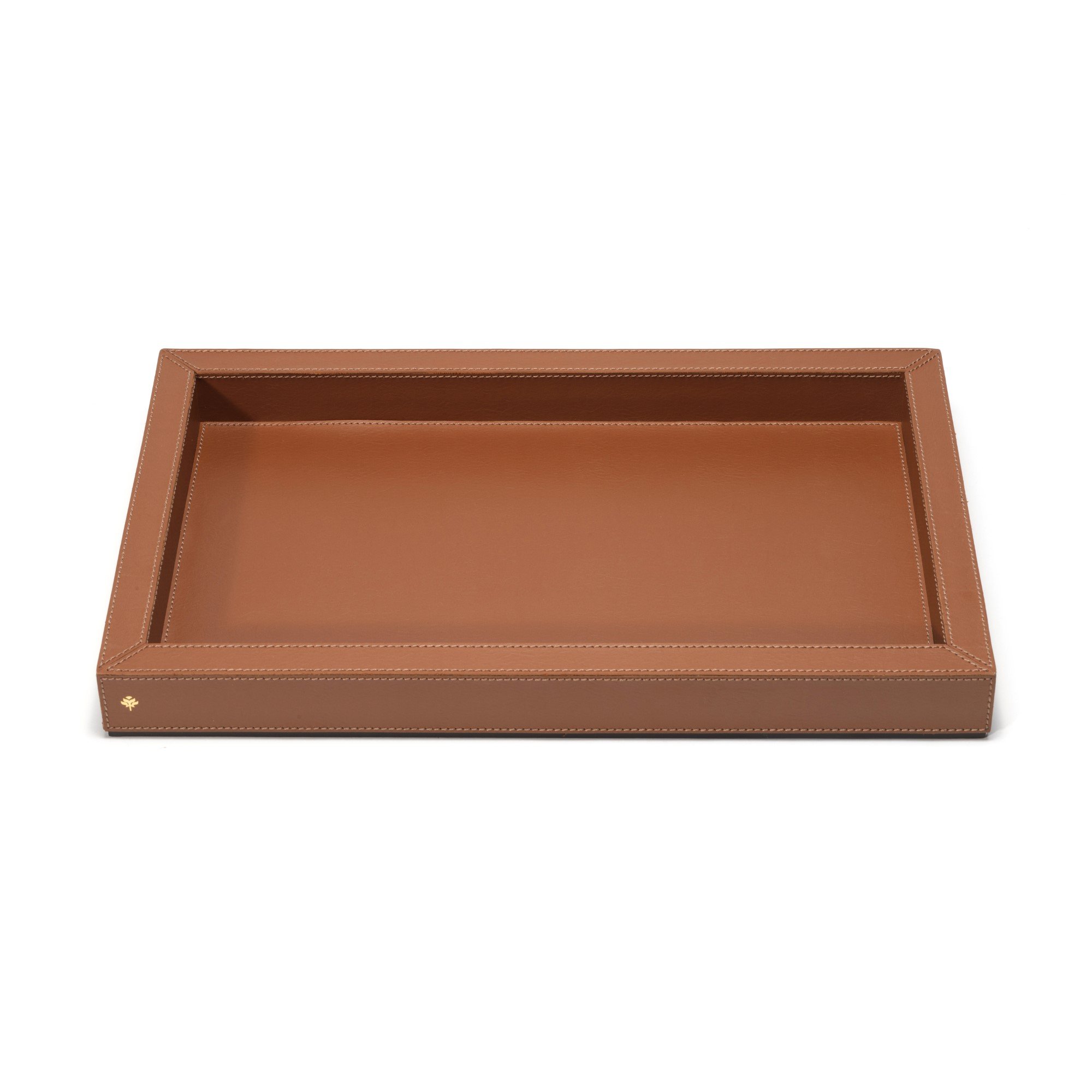 bandeja decorativa agata sottile casa em couro pu havana p 2