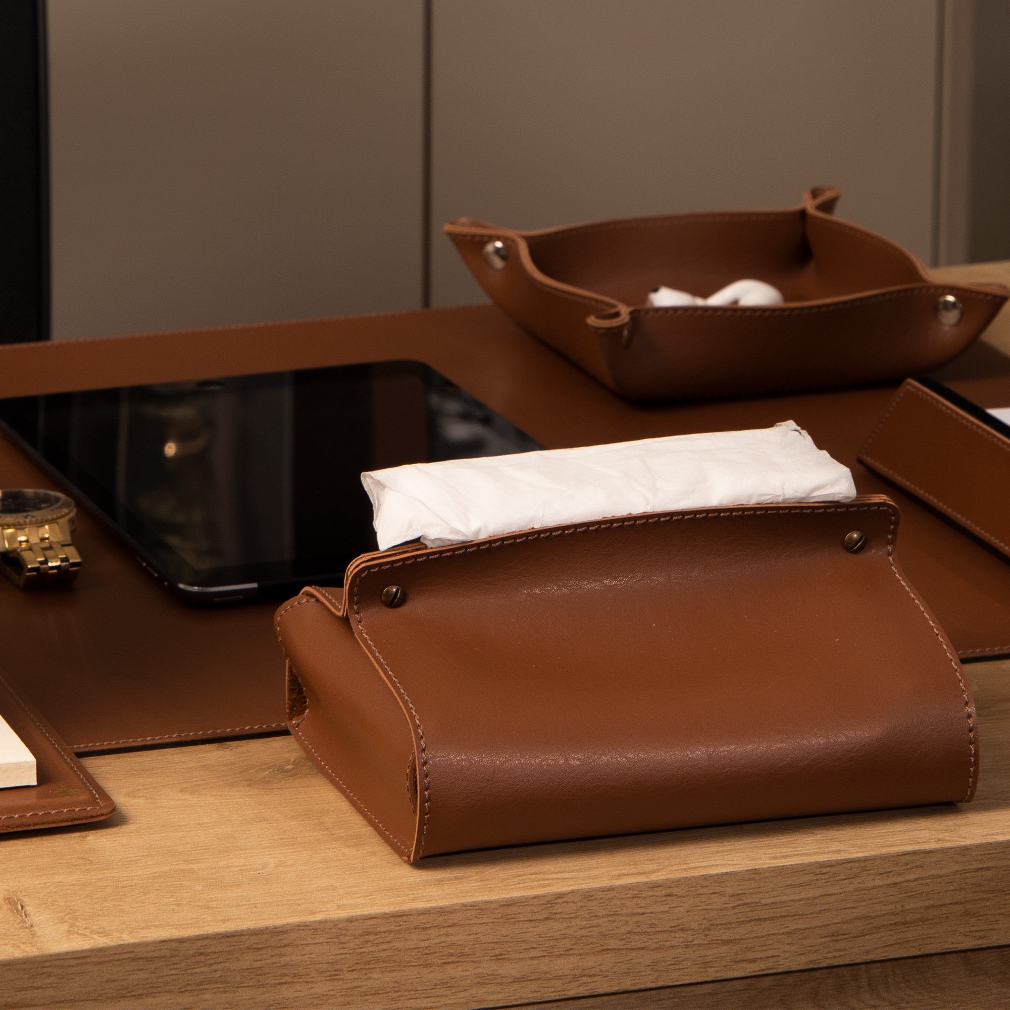 porta lencos pop sottile casa em couro pu havana