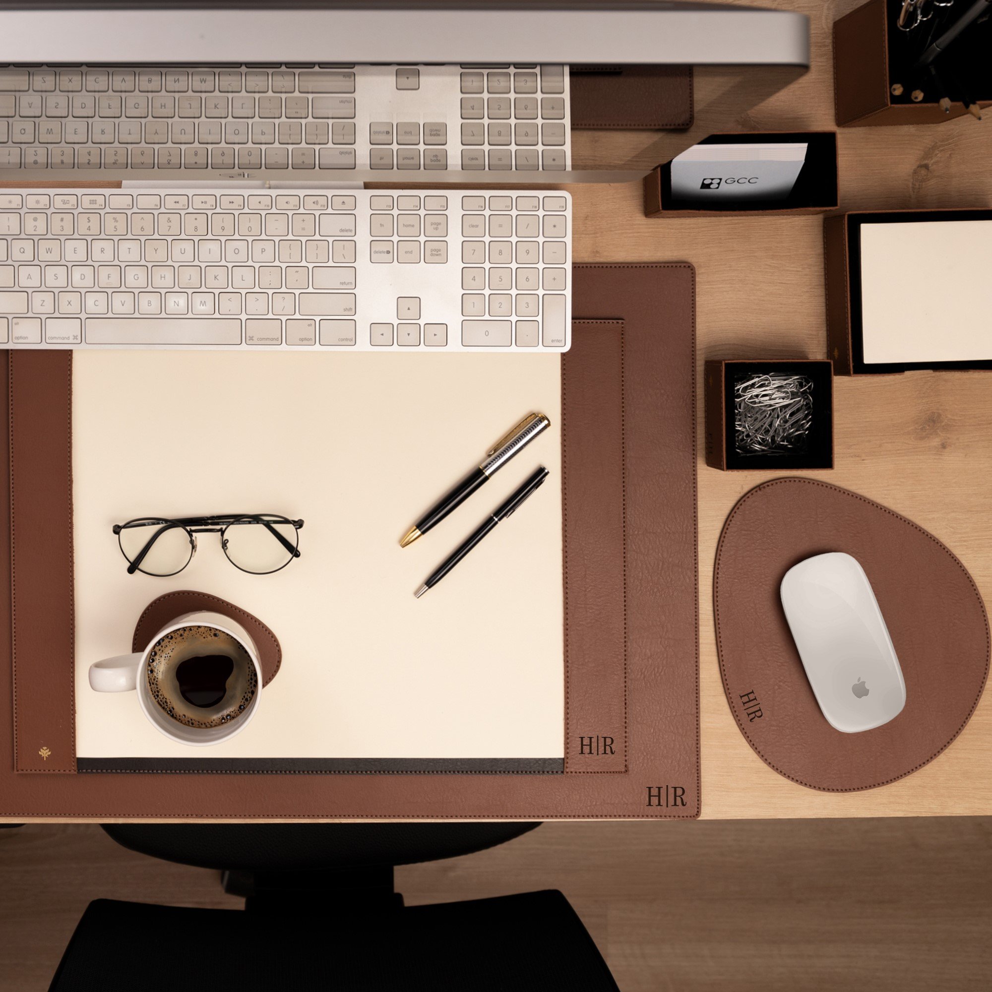 mouse pad pop sottile casa em couro pu havana