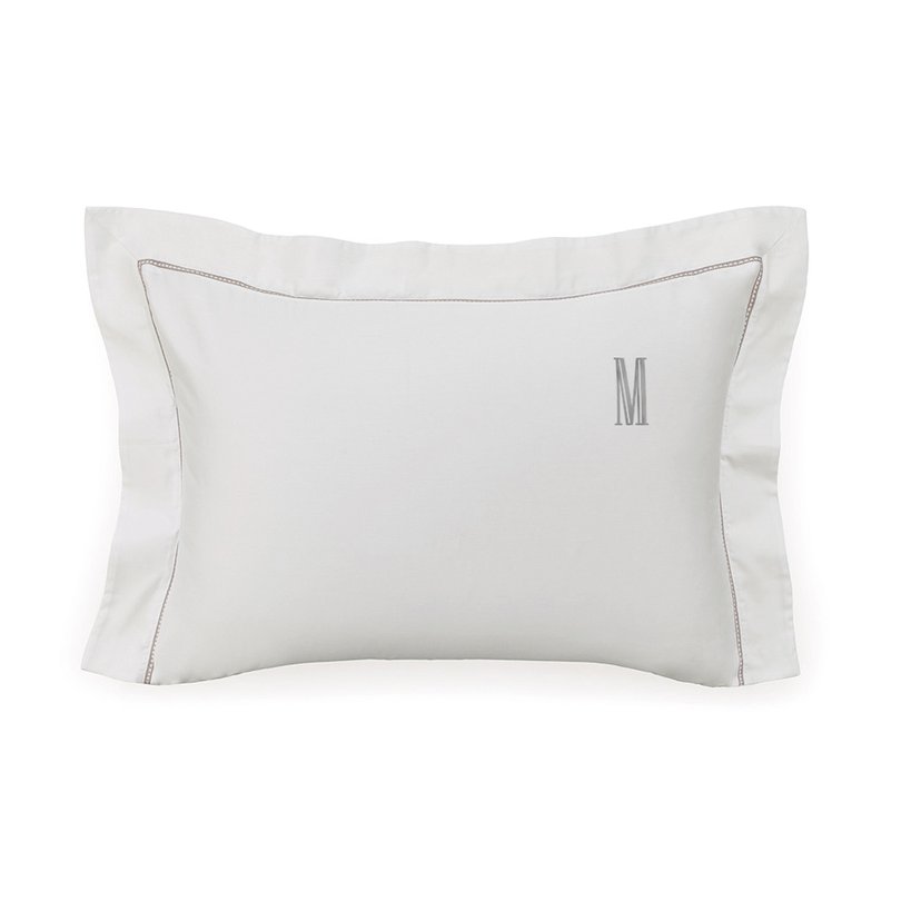 fronha avulsa trussardi cetim 300 fios portello 50x70cm branco e legno merida