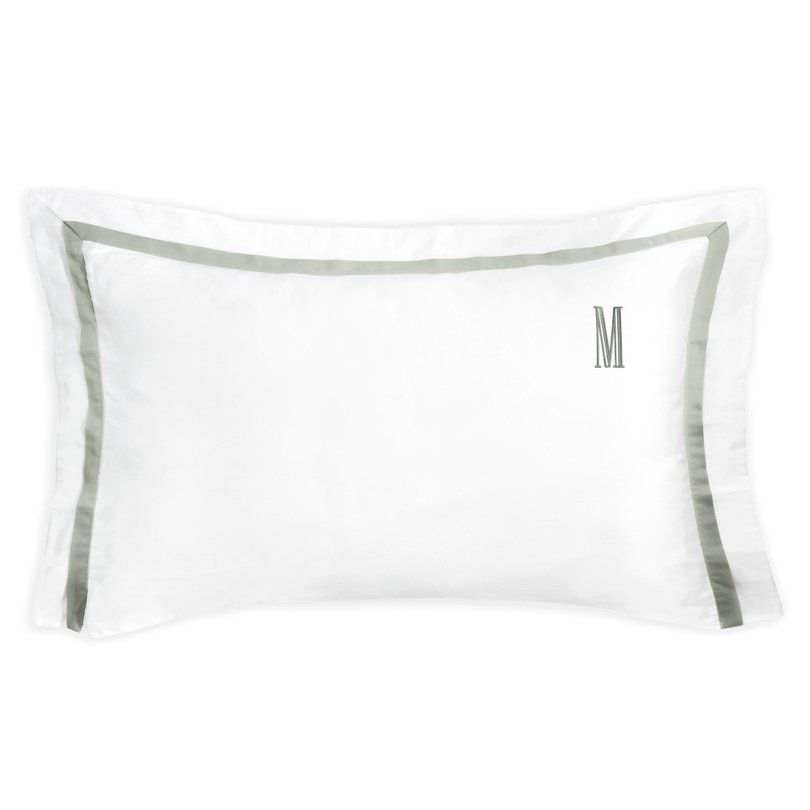 fronha trussardi 300 fios cetim 100 algodao egipcio vercelli 50x70cm branco e pistacchio merida