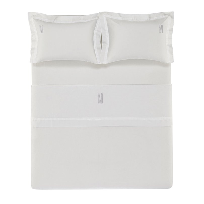 jogo de cama trussardi cetim 300 fios vercelli branco casal merida