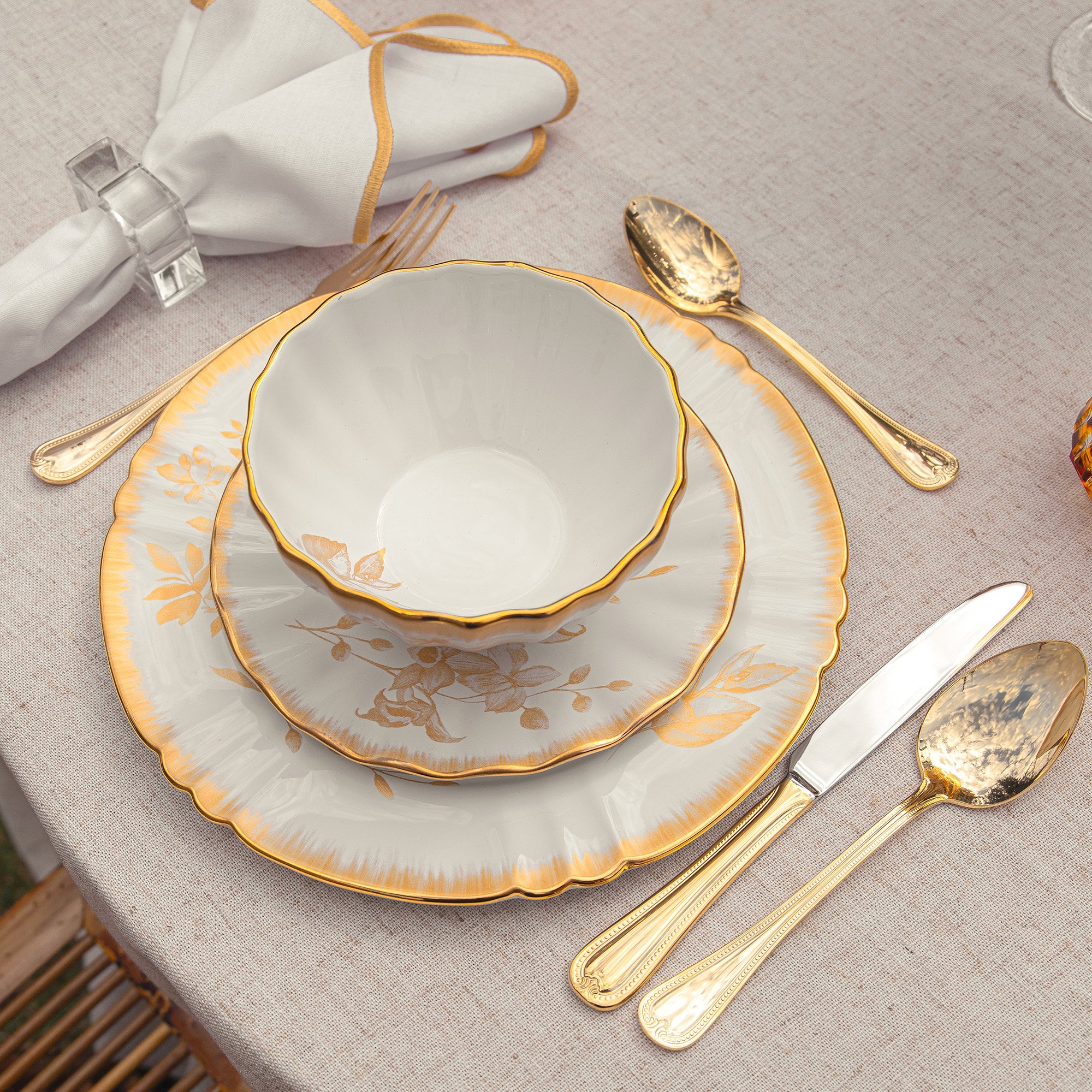 faqueiro my st james 48 pecas belle ouro 24k