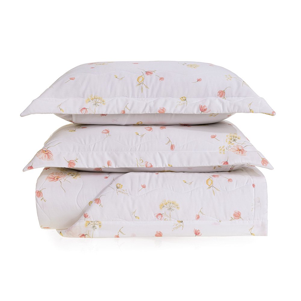 colcha 2 porta travesseiros trussardi cetim 300 fios infiorata still