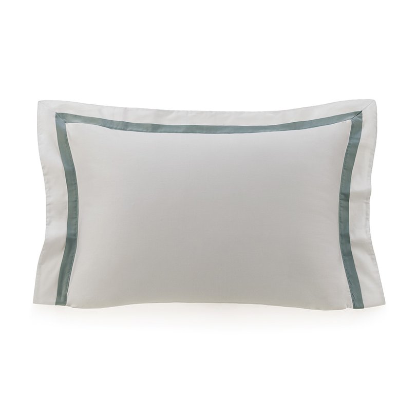 fronha avulsa trussardi cetim 300 fios vercelli 50x70cm branco e azul mare still