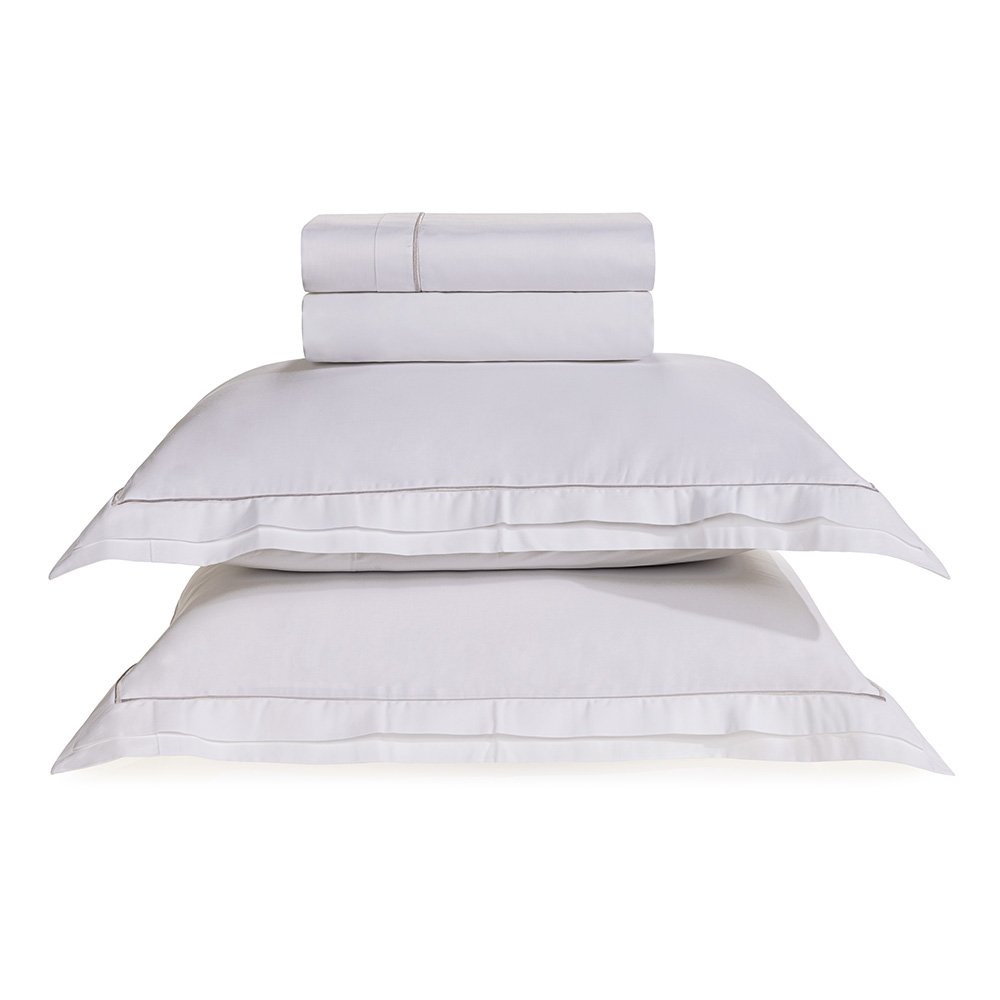 jogo de cama trussardi cetim 300 fios doppio branco still