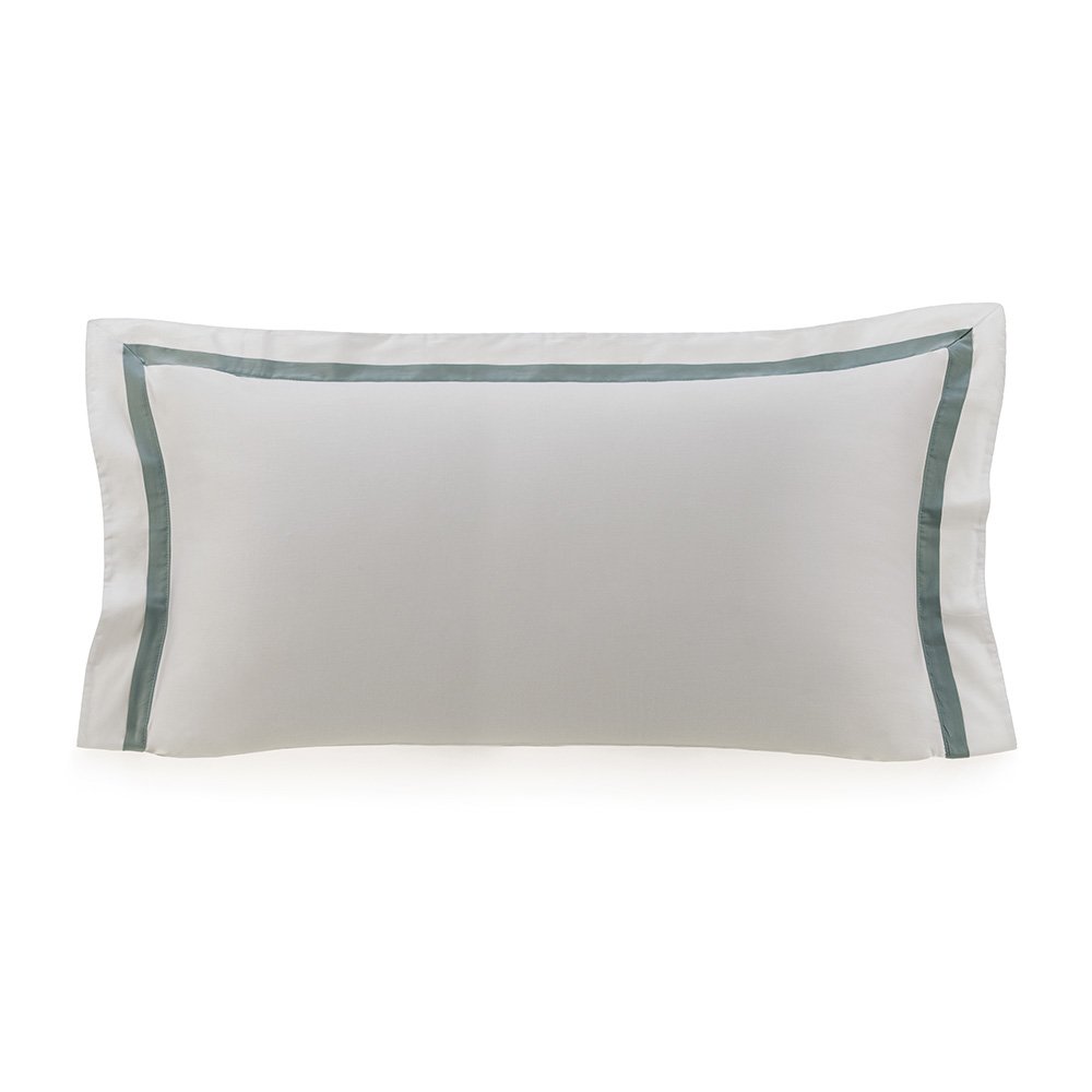 super fronha avulsa trussardi cetim 300 fios vercelli 50x90cm branco e azul mare still