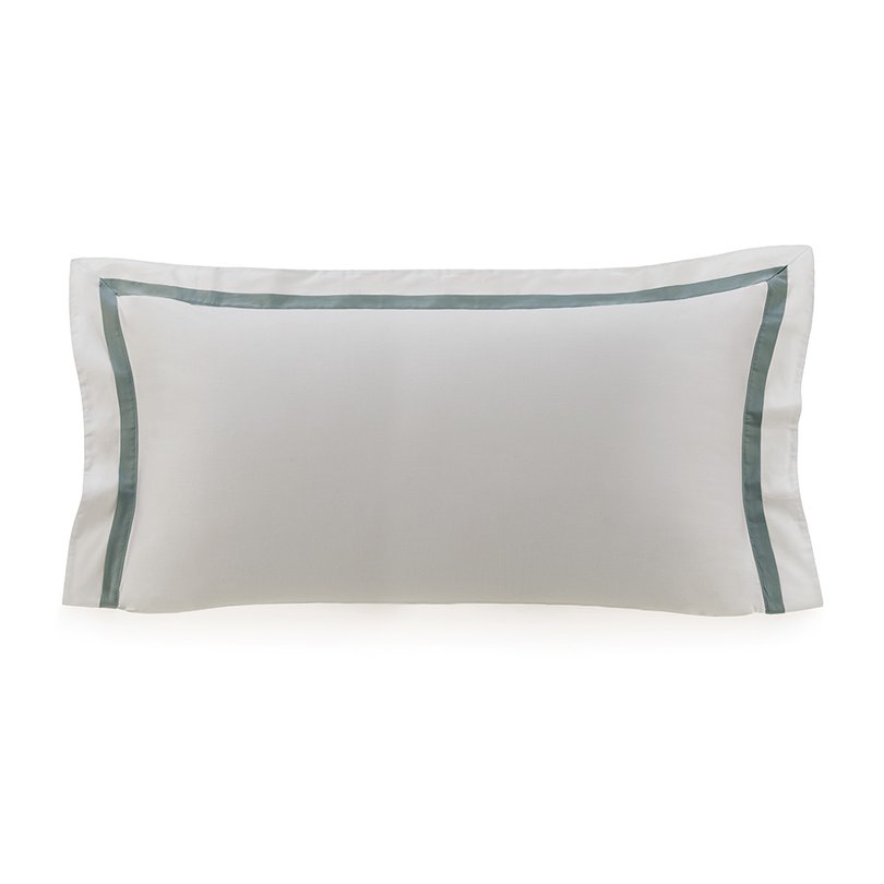 super fronha avulsa trussardi cetim 300 fios vercelli 50x90cm branco e azul mare still