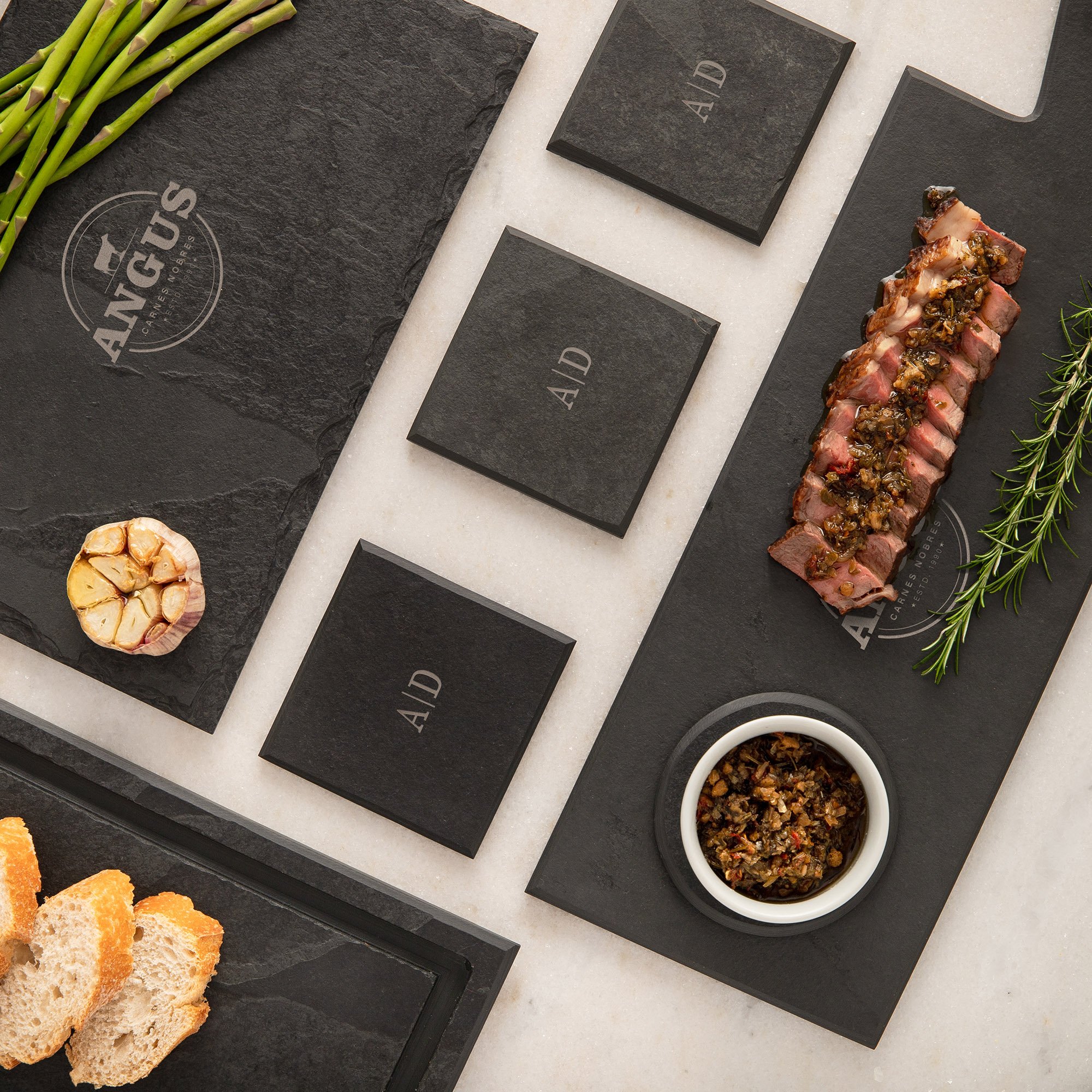 porta copos ardosia grafite quadrado