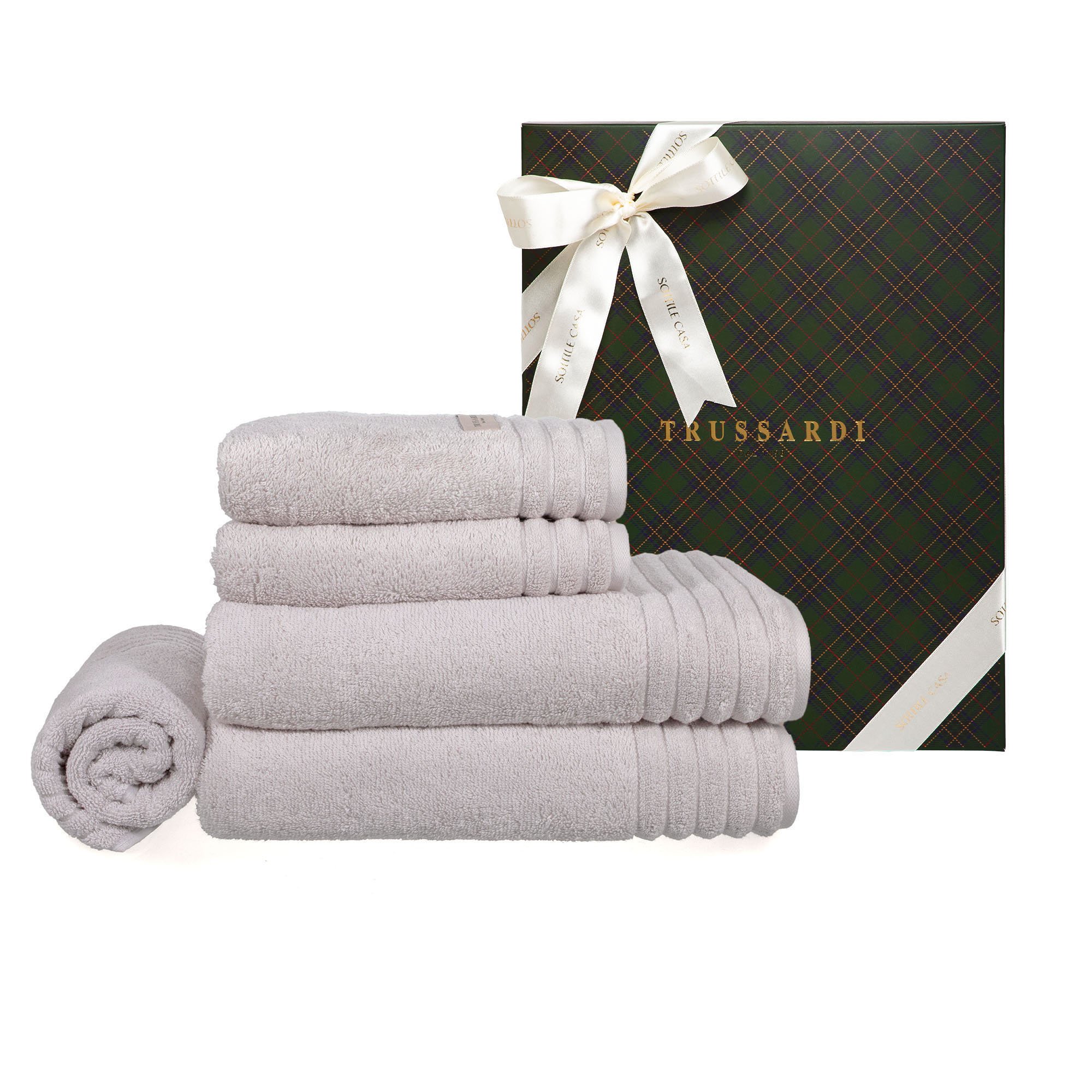 jogo de banho 5 pecas trussardi 100 algodao imperiale c caixa de presente verde natal gelo