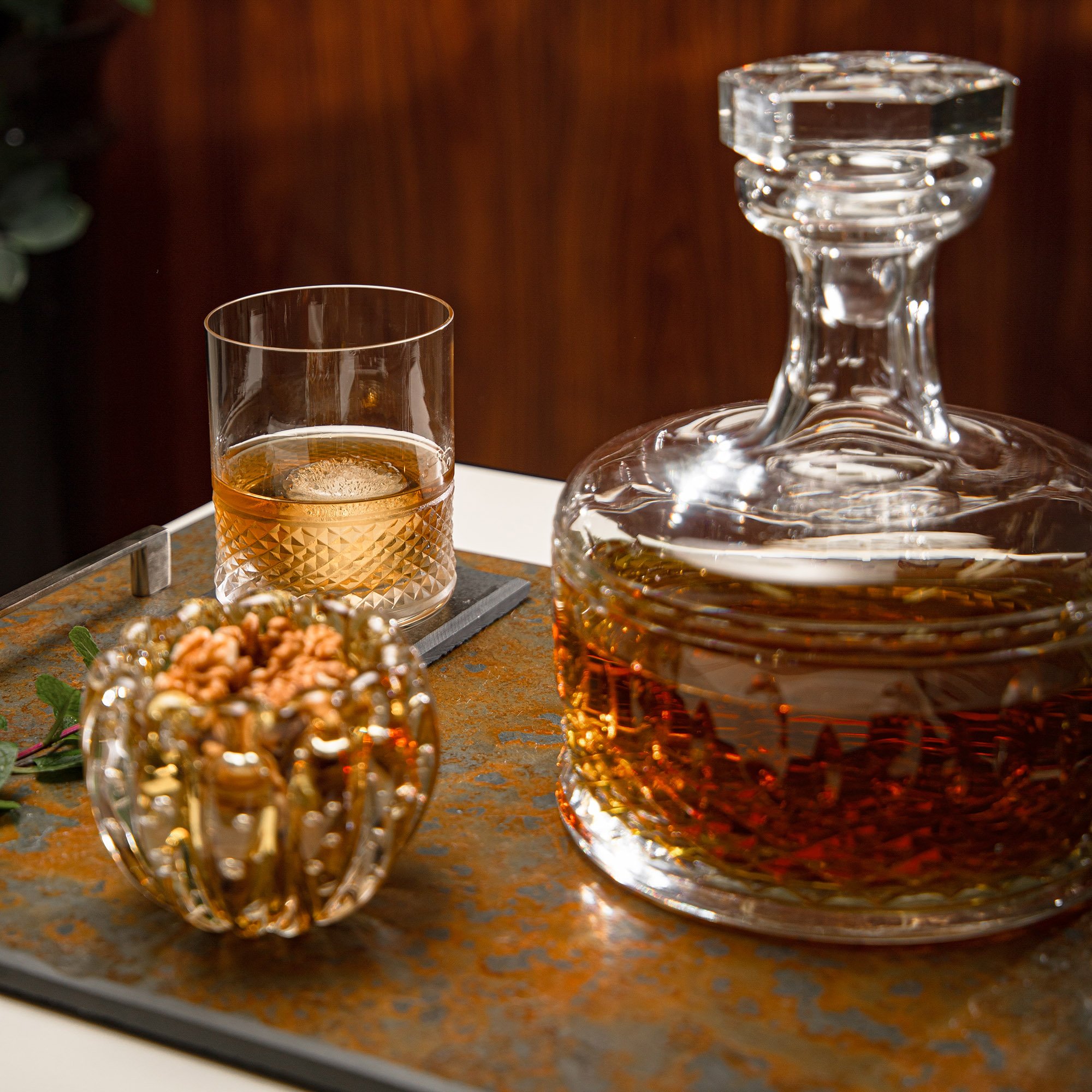 copo de cristal lapidado 53 p whisky on the rocks 320ml incolor