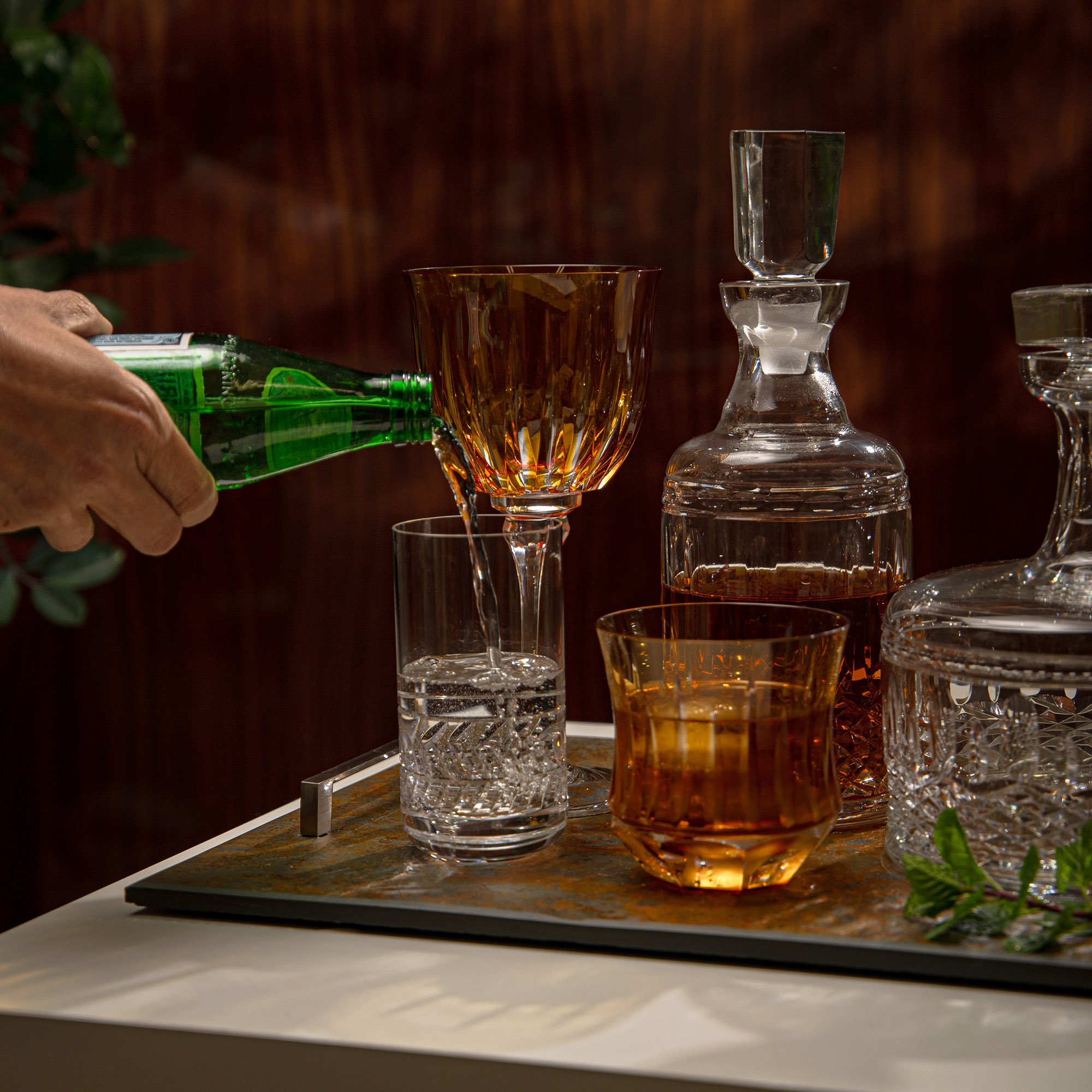 copo de cristal lapidado p agua mozart 235 ml incolor