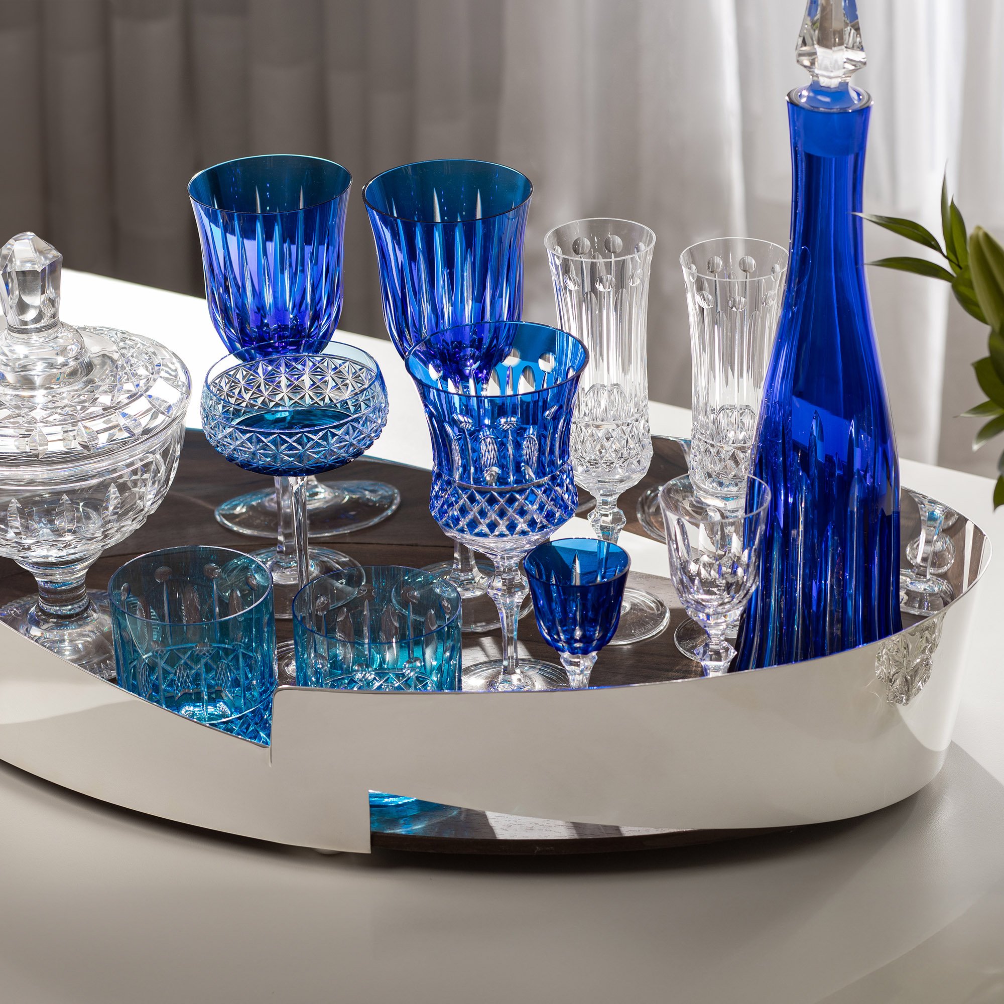 taca de cristal lapidado p vinho tinto azul 69 2