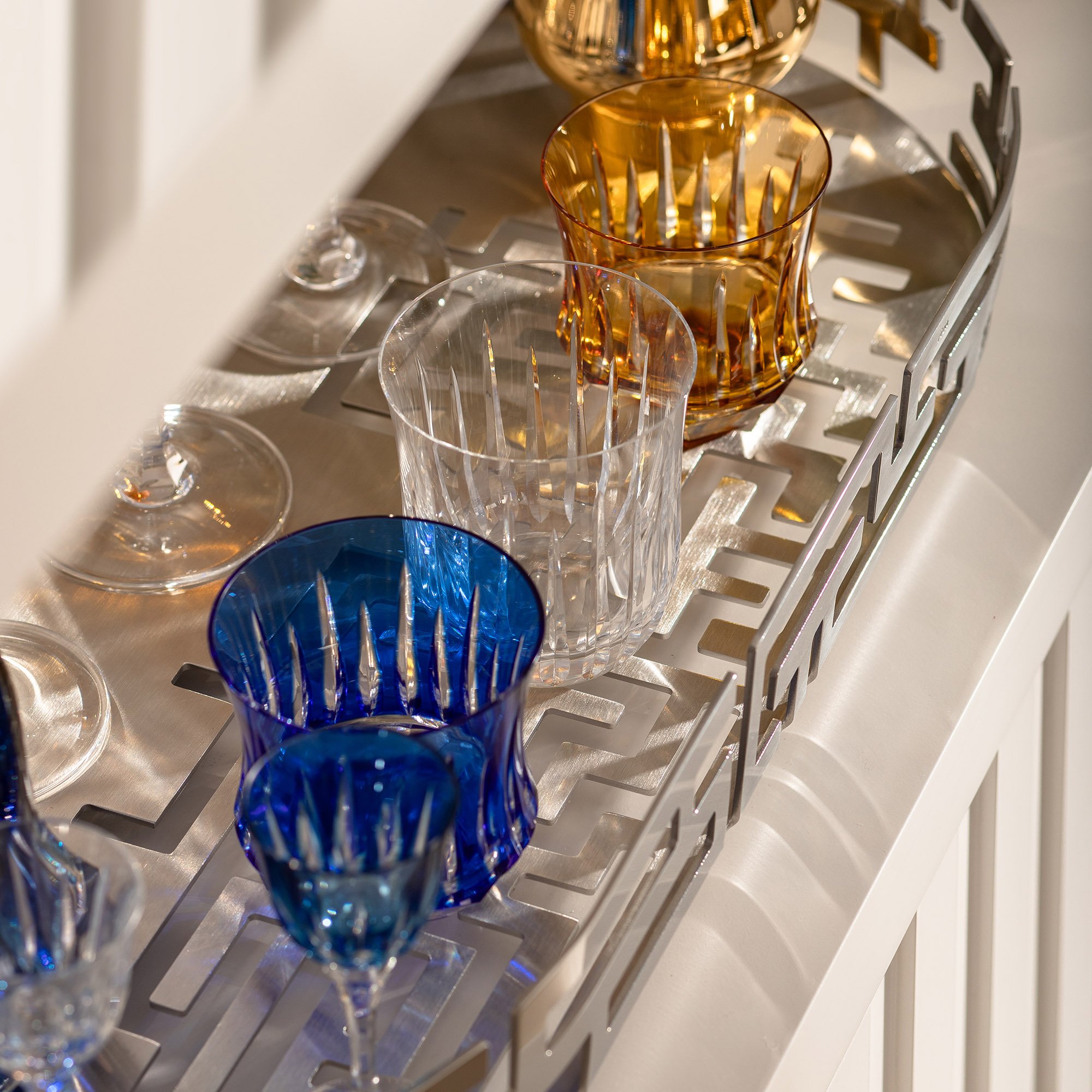 copo de cristal lapidado artesanal p whisky amarelo 66