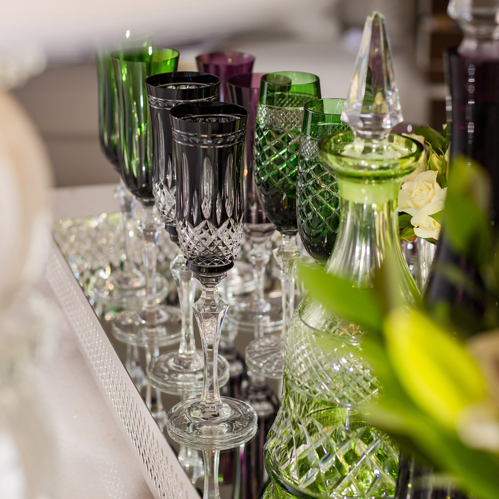 kit presente de 2 tacas de cristal p champagne strauss lapidado 240ml preto