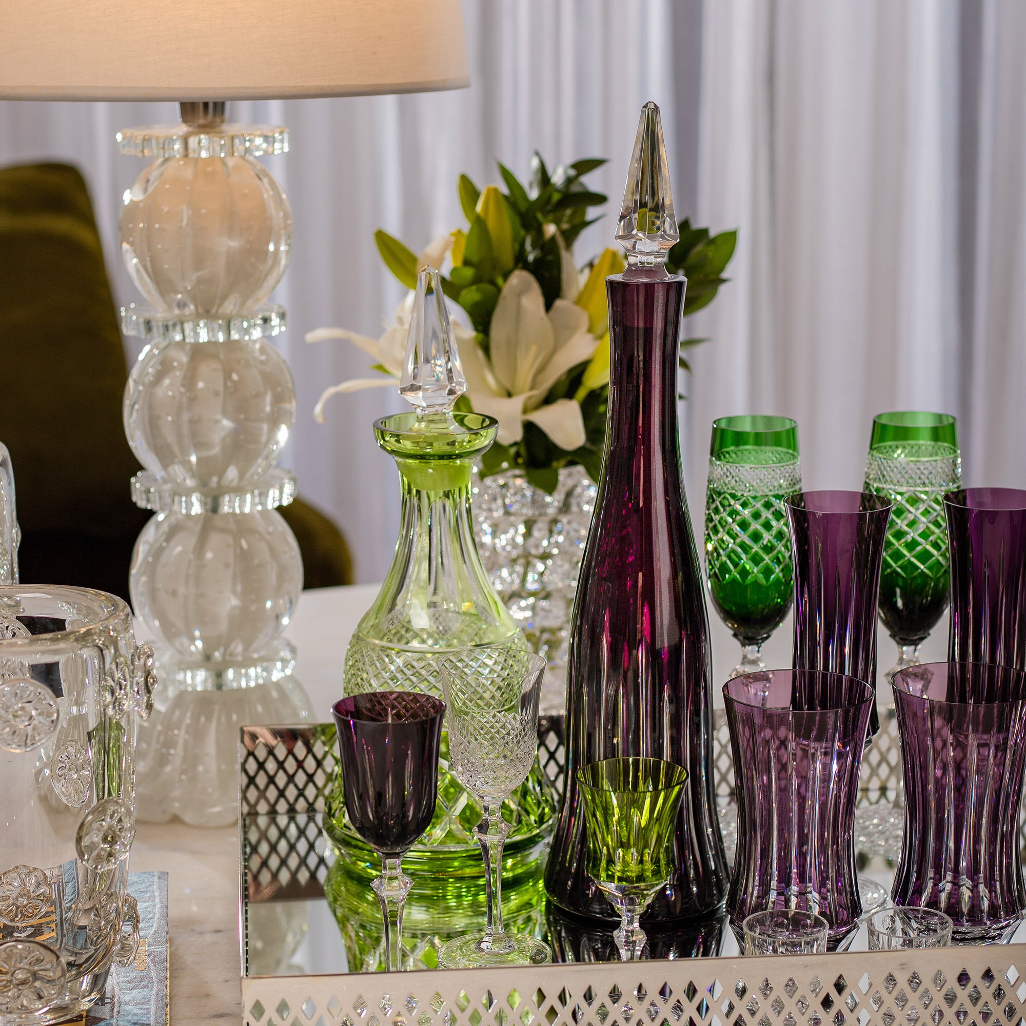 licoreira de cristal lapidado artesanal ametista 66