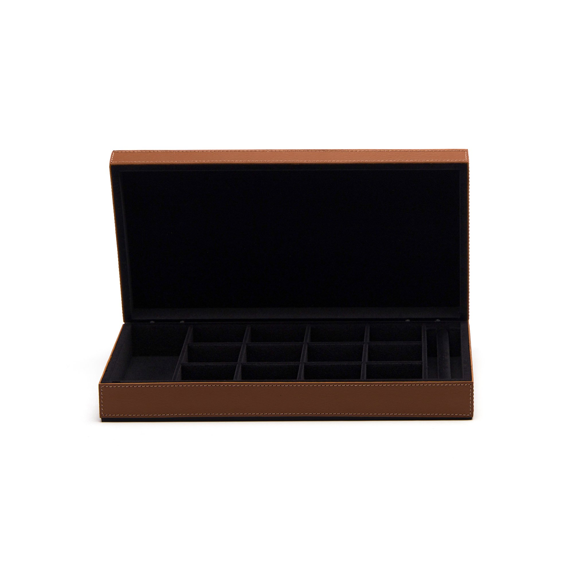 caixa porta joias sottile casa em couro pu havana g 3