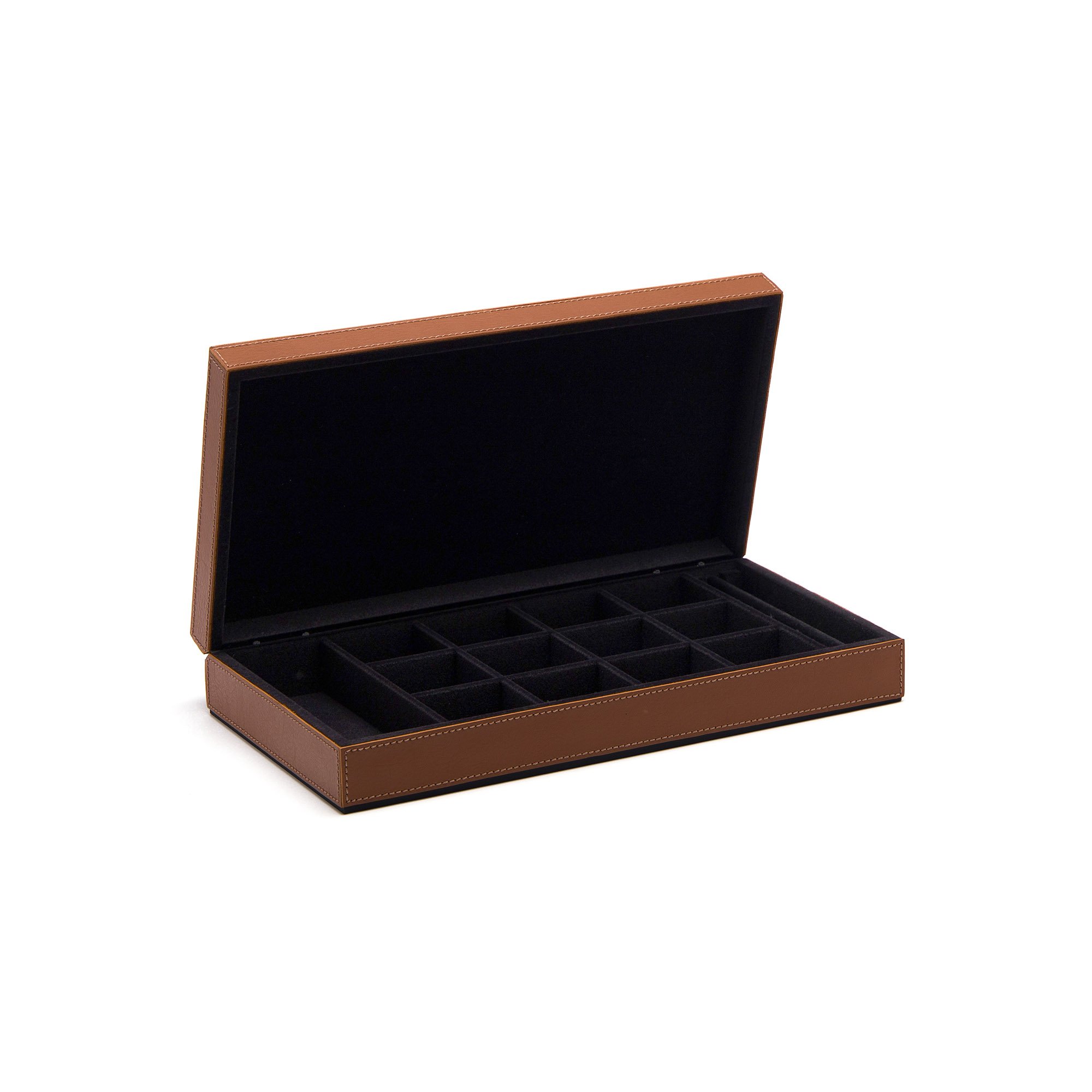 caixa porta joias sottile casa em couro pu havana g 4