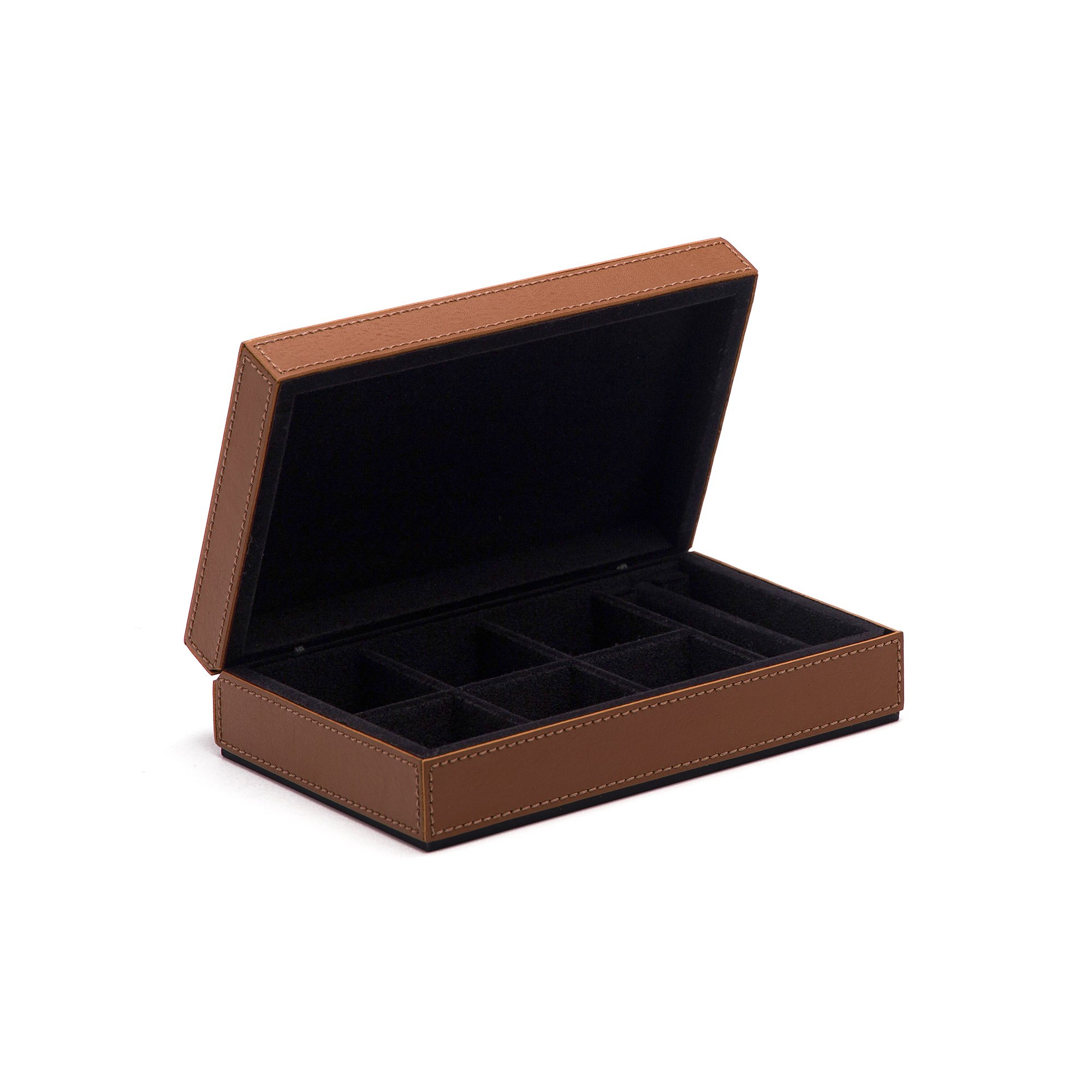 caixa porta joias sottile casa em couro pu havana p 3